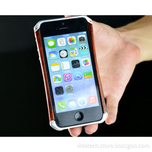 Wood and Aluminum Metal Bumper Case Cover for iPhone 5/5s, Factory